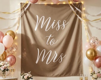 Bridal Shower Tapestry Backdrop, Bachelorette, Miss to Mrs, Photo Backdrop, Bridal Shower Decor, Wedding Linen Decor, Multiple Colors
