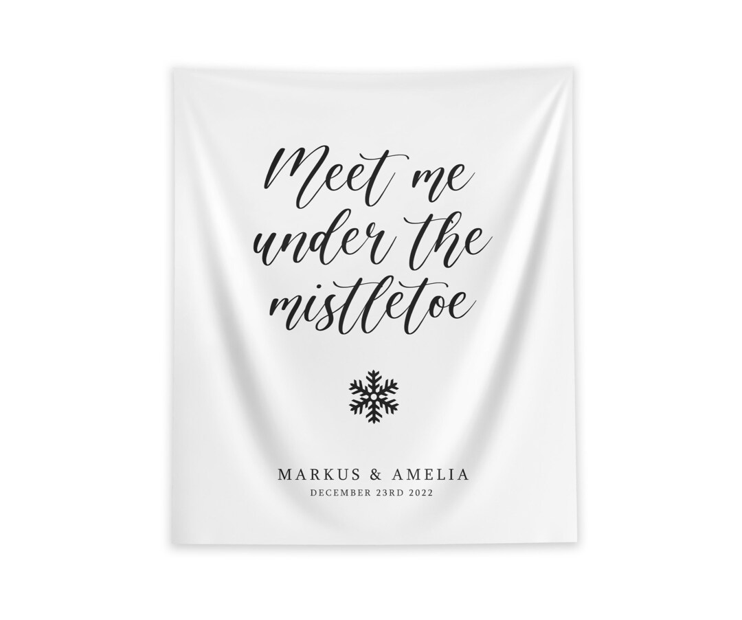 Meet Me Under the Mistletoe Christmas Wedding Decor, Custom Wedding