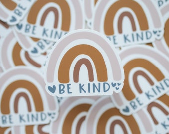 Be Kind Rainbow Vinyl Sticker | Kindness Sticker, Positivity Sticker, Waterproof Sticker, Motivational Sticker, Self Care Sticker