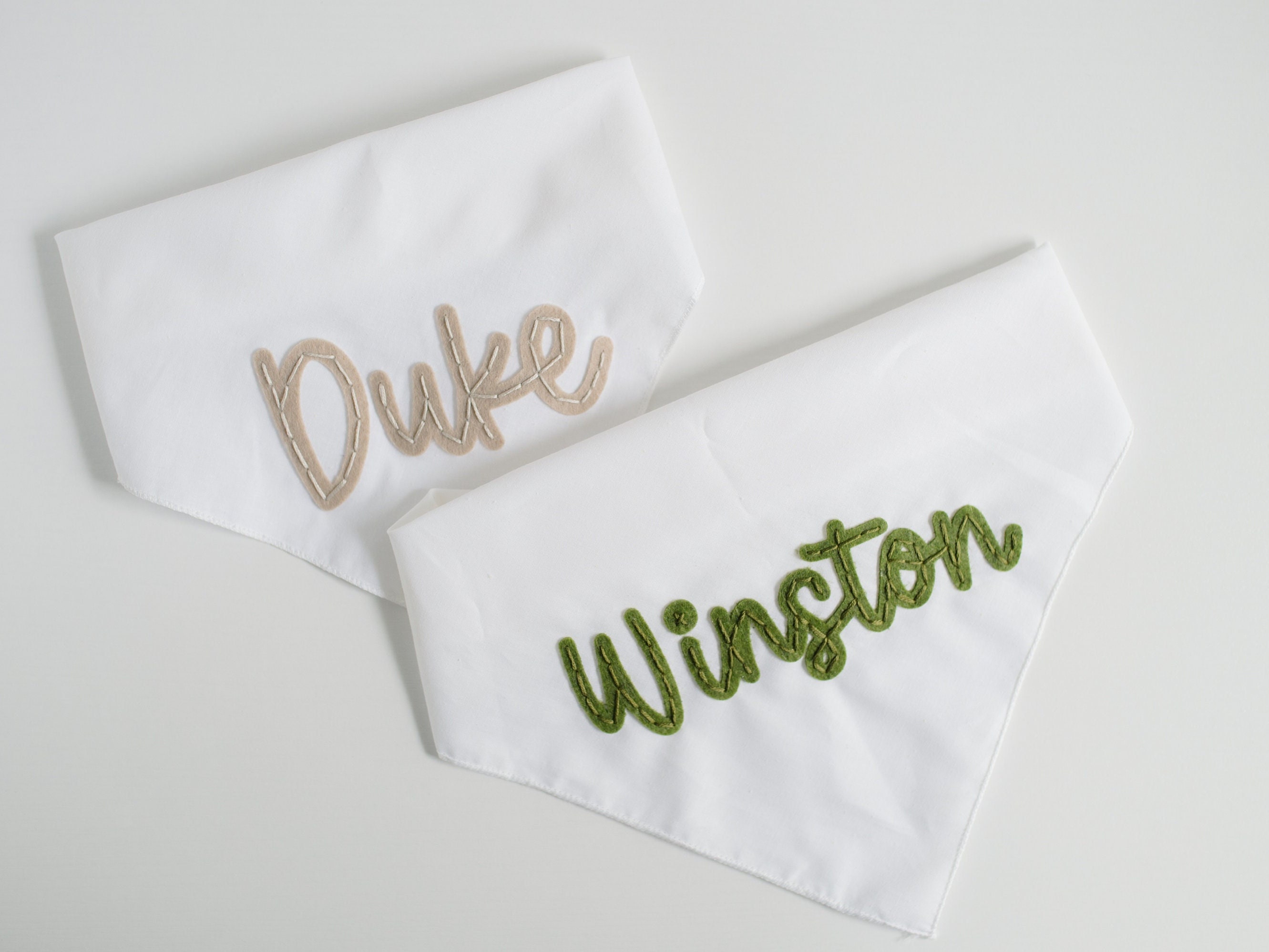Custom Felt Name Dog Bandana | Personalized Bandana, Hand-Embroidered Doggie New Puppy Gift, Scarf, Gift For