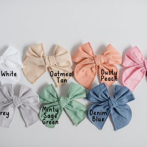 Custom Hand-Embroidered Name Hairbow Name Bow, Embroidery Bow, Custom Name Bow, Newborn Bow, Toddler Hairbow, New Baby Girl Gift, Baby Bow image 8