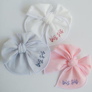 Custom Hand-Embroidered Big Sis Hairbow | Name Bow, Embroidery Bow, Sister Bow, Toddler Hairbow, New Baby Girl Big Sister Gift, Baby Bow 5.0 (1.2k) By Thebloomingbike Made by thebloomingbike Shop owned by LB 4 years on Etsy