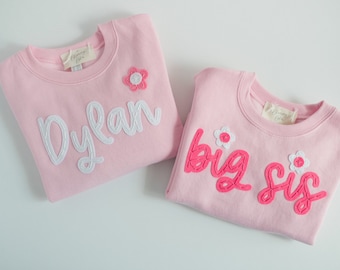 Custom Hand-Embroidered Toddler & Child Sweatshirt | Felt Lettered Crew Neck Sweatshirt, Felt Name Sweatshirt, Personalized Youth Shirt