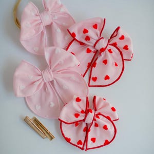 Valentine Hand-Embroidered Name Hairbow | Heart Bow, Embroidery Bow, Custom Personalized Toddler Hair Bow Clip, New Baby Girl Gift Headband image 13
