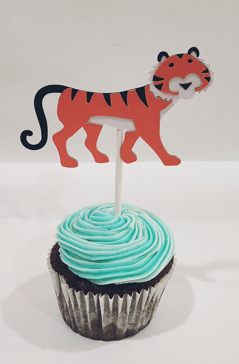 Zoo Animals Cupcake Toppers Birthday, Baby Shower Set of 6 Etsy