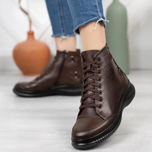 Women's lace up boots no zipper outlet