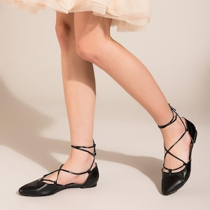 Handmade Leather Women&#39;s Shoes, Leather Sandals, Casual Flat Shoes, Summer Trend Babette, Daily Flat Shoes, Wedding Shoes Flat Bridal Shoes