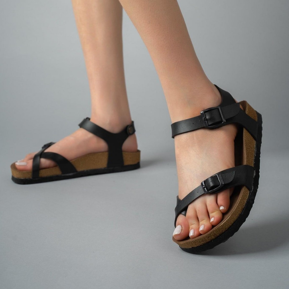 Handmade Women's Sandals Vegan Leather Adjustable Back - Etsy
