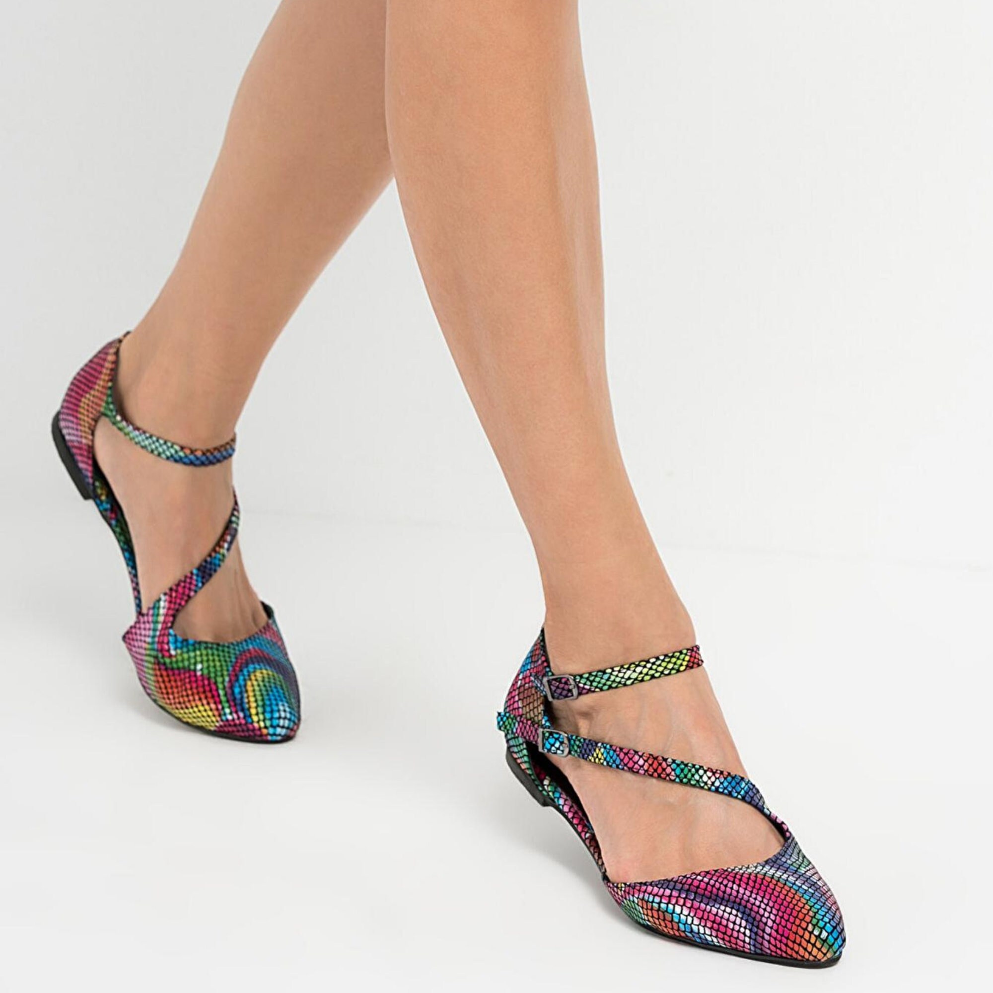 Handmade Leather Women's Shoes Leather Flat Shoes Casual Etsy