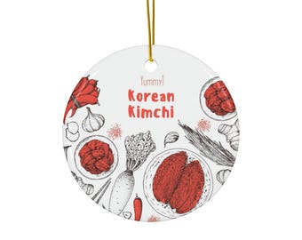 Kimchi Christmas Ornament, Fermented Korean Food Gift