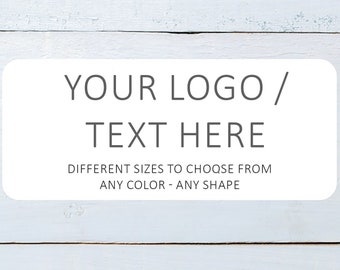 2 x 1 inch Custom Rectangle Business Logo Sticker labels | Personalized Text Small Business Stickers | Order stickers | Matte Glossy Clear