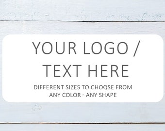 2.5 x 1.5 inch Custom Rectangle Business Logo Sticker labels | Personalized Text Small Business Order Stickers | Matte Glossy Clear