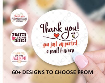 Thank you Stickers For Small Businesses, Weddings, Events | Box Bag Package Mailing Envelope Labels | Waterproof | Matte, Glossy