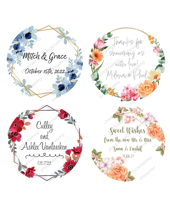 Wedding Sticker Gift Example 250 Custom Wedding Favor Stickers / Labels Personalized - Etsy