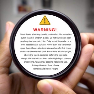 Custom Candle Warning Labels | Safety Instructions, Flammable Liquids