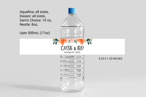 Custom Minimalist Water Bottle Labels / Stickers 