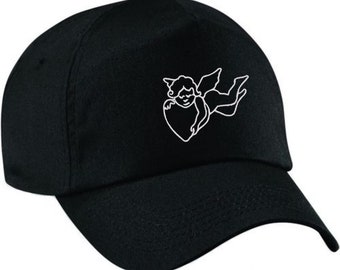 Cherub Embroidered Black Cap