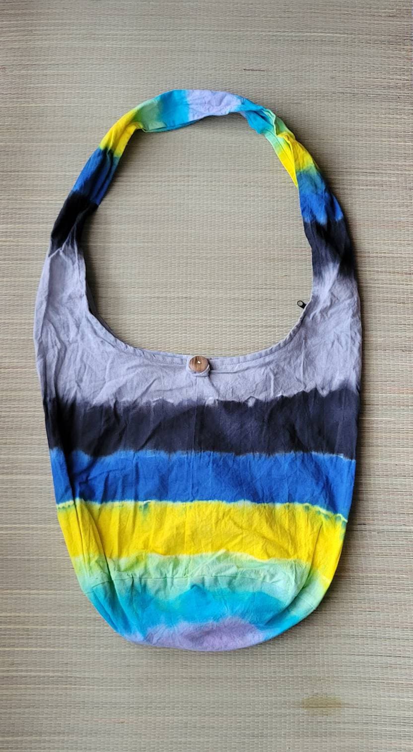 Horizontal Stripes Tie Dye Boho Crossbody Shoulder Bag Sling Gypsy Yoga