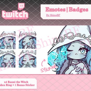 Ranni The Witch 4x Emote Pack for Twitch/Discord with BONUS STICKER