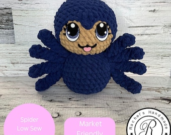 Spider Digital Crochet Pattern, Low Sew (PDF Pattern)