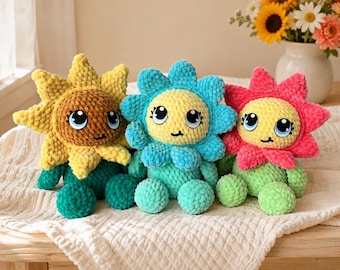 Flower Babies Digital Crochet Pattern, Low Sew (PDF Pattern)