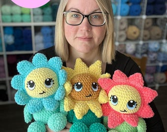 Digitalt virkmönster för Flower Babies, Low Sew (PDF-mönster)
