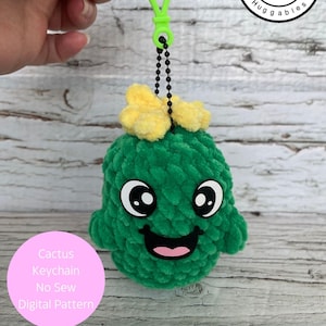 Cactus Keychain No Sew Crochet Pattern