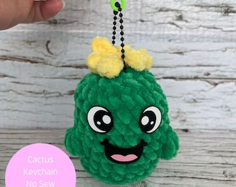 Cactus Keychain Digital Crochet Pattern, No Sew (PDF Pattern)