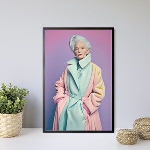 Elegant Woman Portrait, Female Portrait, Woman Art, Poster Print, Female Photos, Beautiful Woman, Colorful Wall Art, Fashion Portrait