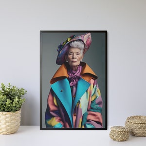 Elegant Woman Portrait, Female Portrait, Woman Art, Poster Print, Female Photos, Beautiful Woman, Colorful Wall Art, Fashion Portrait