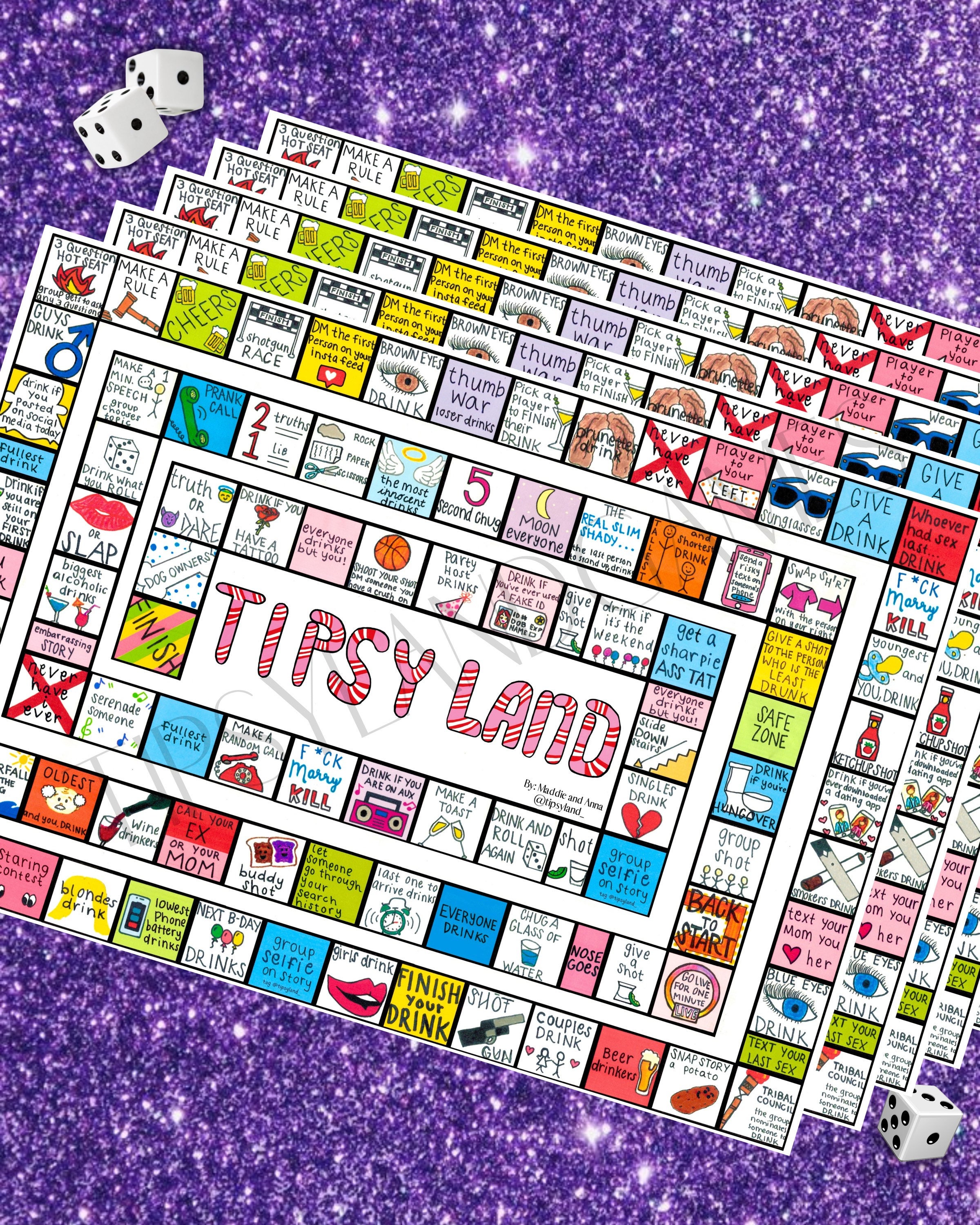 Tipsy Land Party Adult Drinking Board Game Game Night