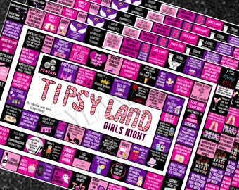 Tipsy Land Girls Night Game, Girls Night Out, Party Drinking Board Game, GNO, Pregame, Galentine(s) Games, Adult Party Game