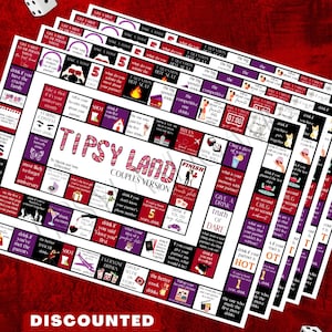 Tipsy Land Couples DISCOUNTED LAMINATED BOARD Game Clean Out, Date Night, Perfect Anniversary Gift, Wedding Gift, Party Drinking Game