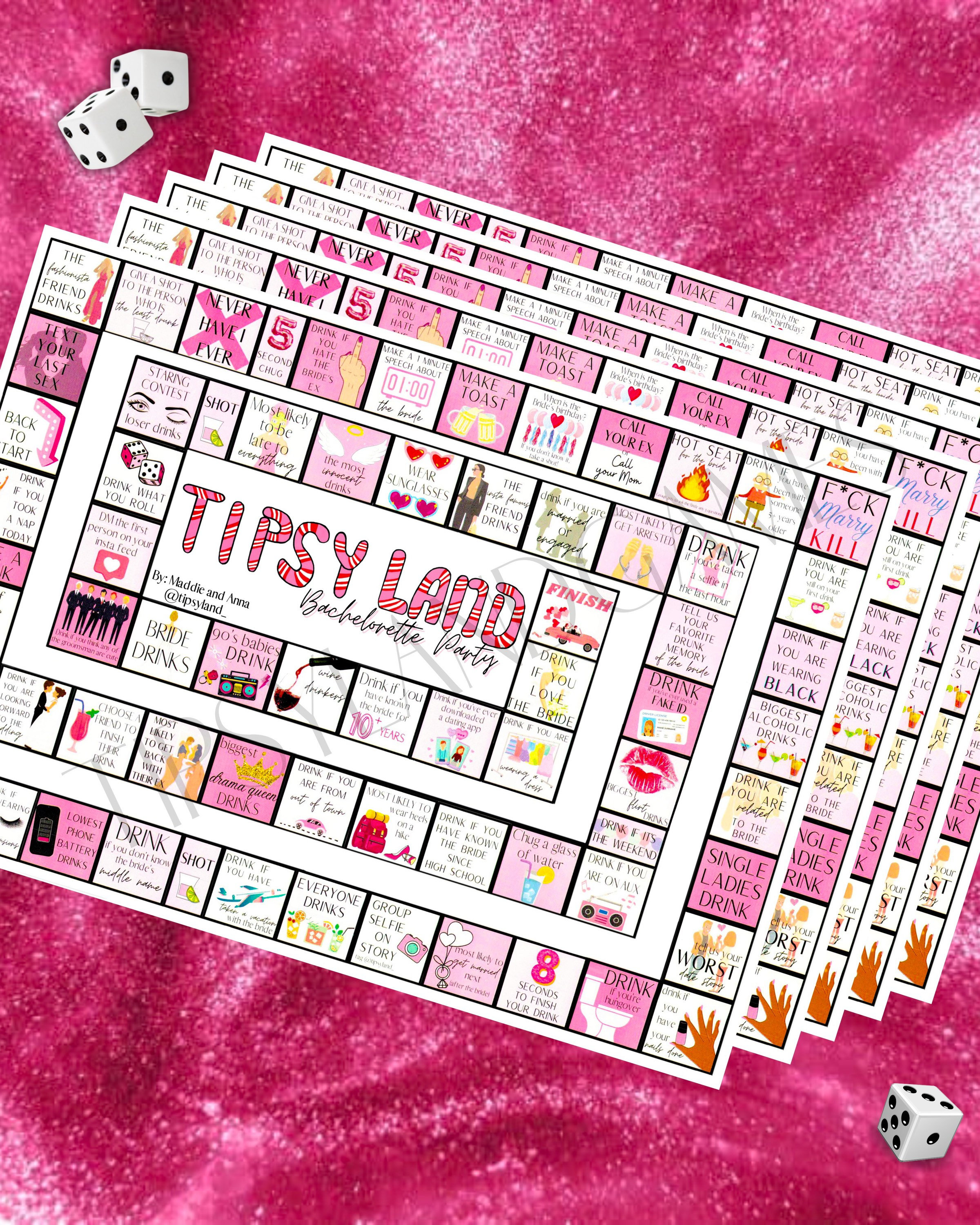 Tipsy Land Bachelorette Party Game Girls Night Out Party Etsy Canada