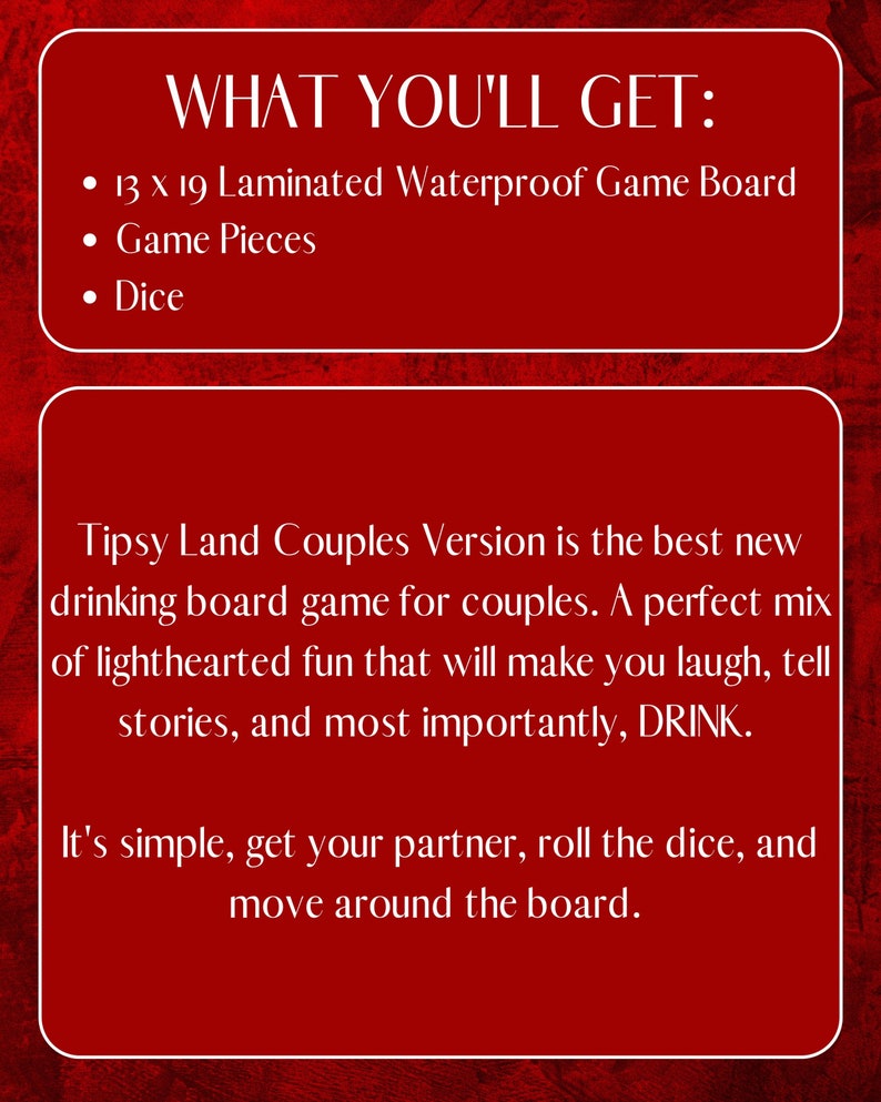 Tipsy Land Couples Drinking Board Game Date Night Perfect Etsy