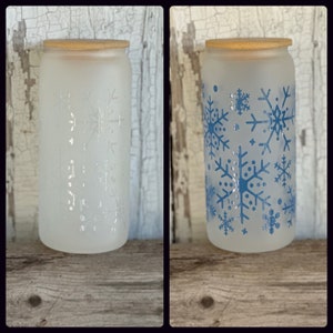 Color Changing Snowflake Beer Can Glass