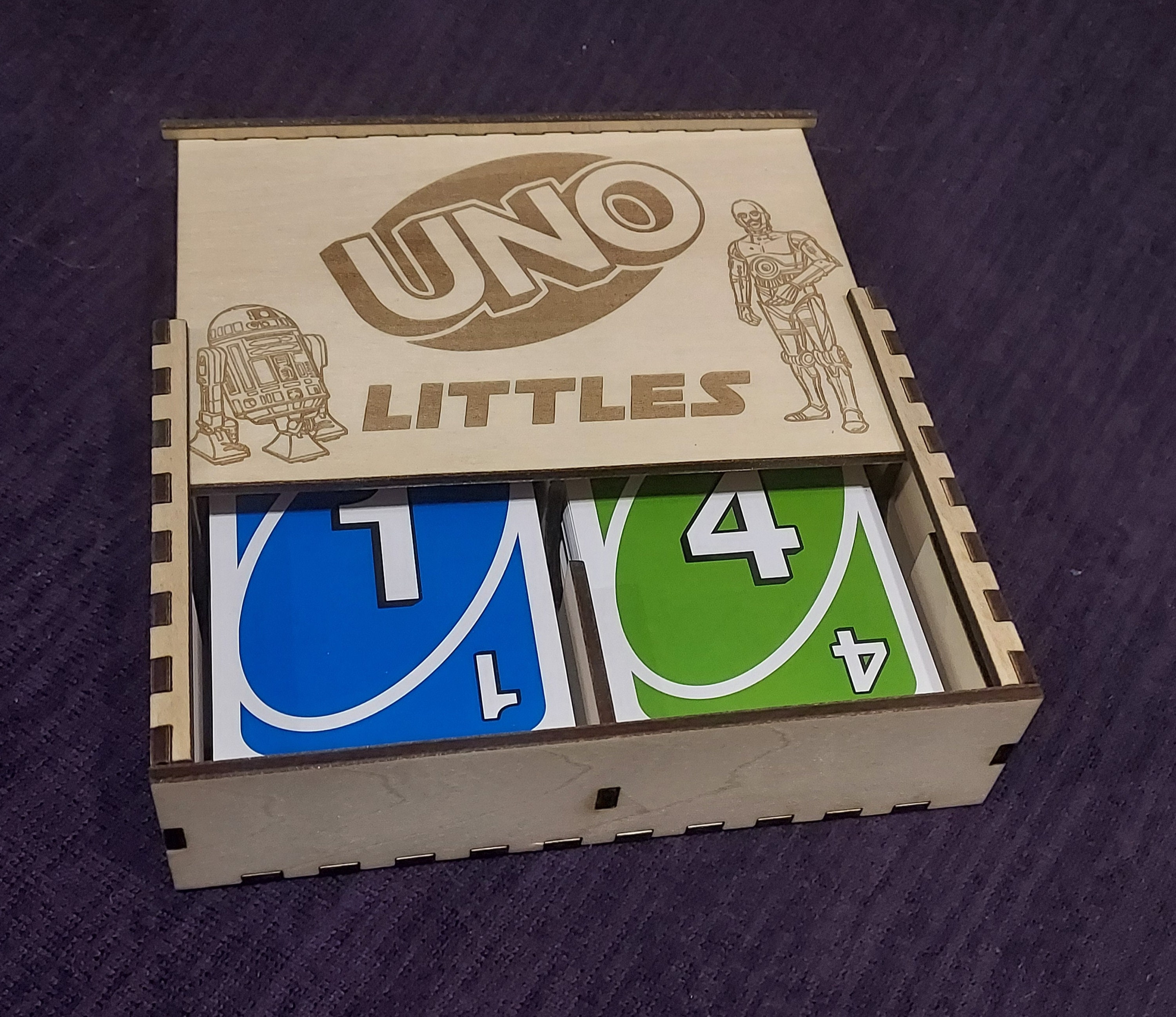 Wooden Book for UNO Flip Card Game Custom Made Game Storage Box