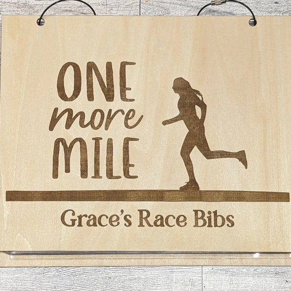 ONE MORE MILE Race Running Bib Book with Sleeves Personalized