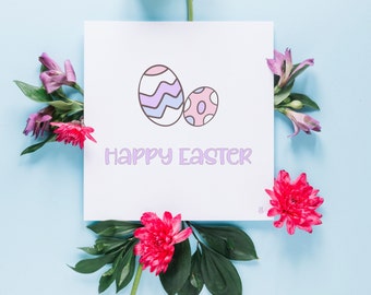 Easter Eggs Card, Easter Gift Card, Easter Eggs Greeting Card, Printable, Instant Download,For Her, For Him, Digital Card, Easter Gift