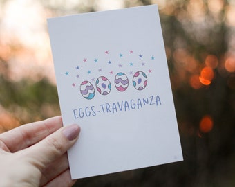 Eggstravaganza Card, Easter Gift Card, Hoppy Easter, Printable Card, Instant Download PDF, For Her For Him, Digital Card, Happy Easter