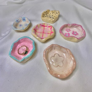 Clay Ring Trinket Dish - Flower, Gingham, Checker or Customisable