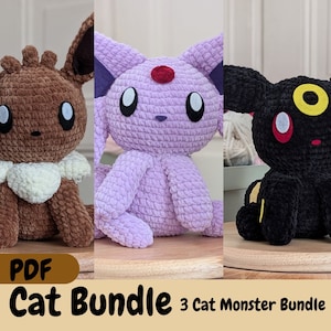 Cat Monster Bundle I Three Cat Monster Bundle I Crochet Pattern I PDF I Digital Download