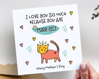 Cat Mum Mother's Day Card Funny Mother's Day Card Best Mum Happy Mother's Day