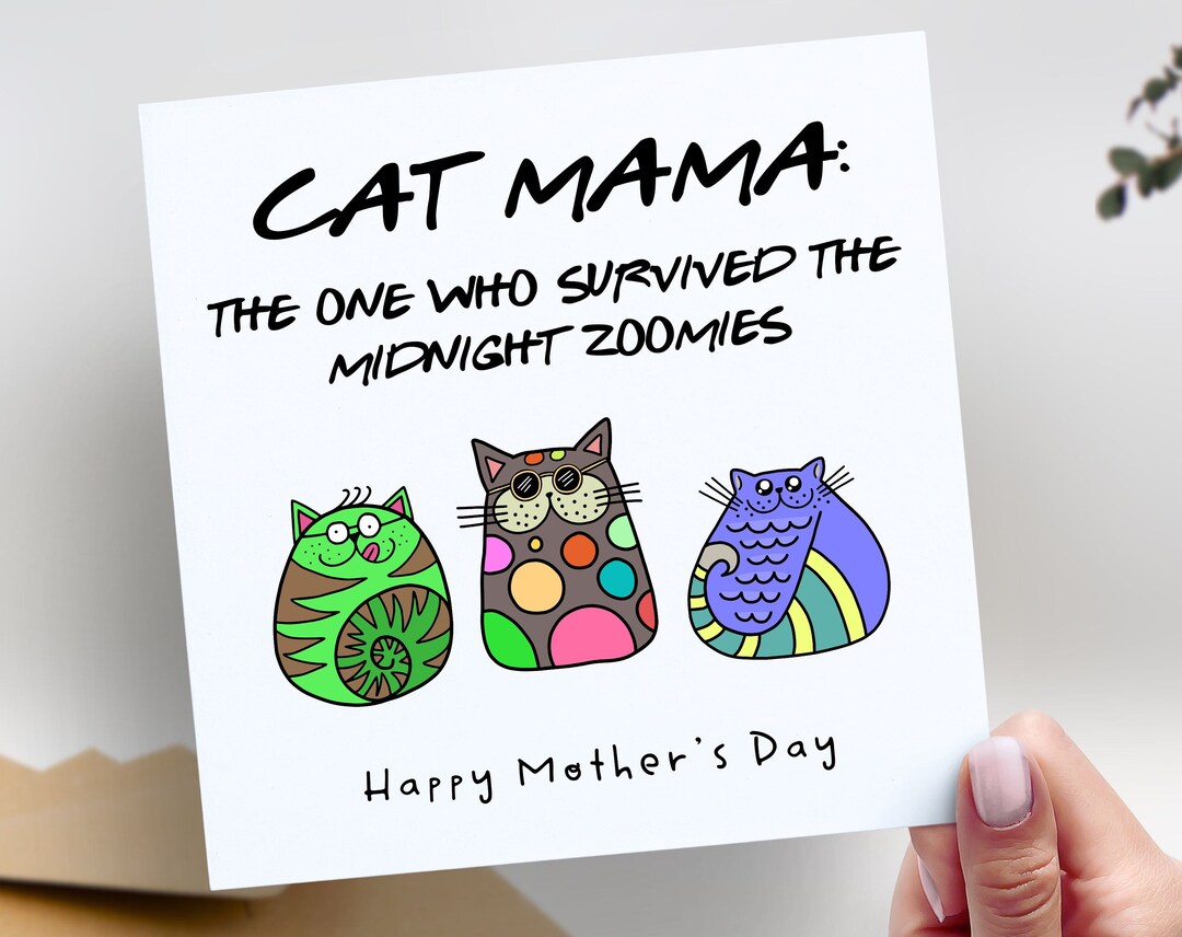Cat Mum Mother's Day Card, Funny Mother's Day Card From Fur Baby, Happy