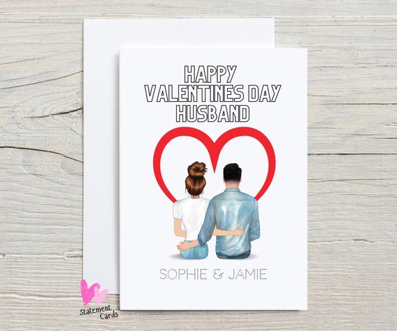 Personalised Husband Valentines Card Valentines Day for Him Happy  Valentines Day Hubby 