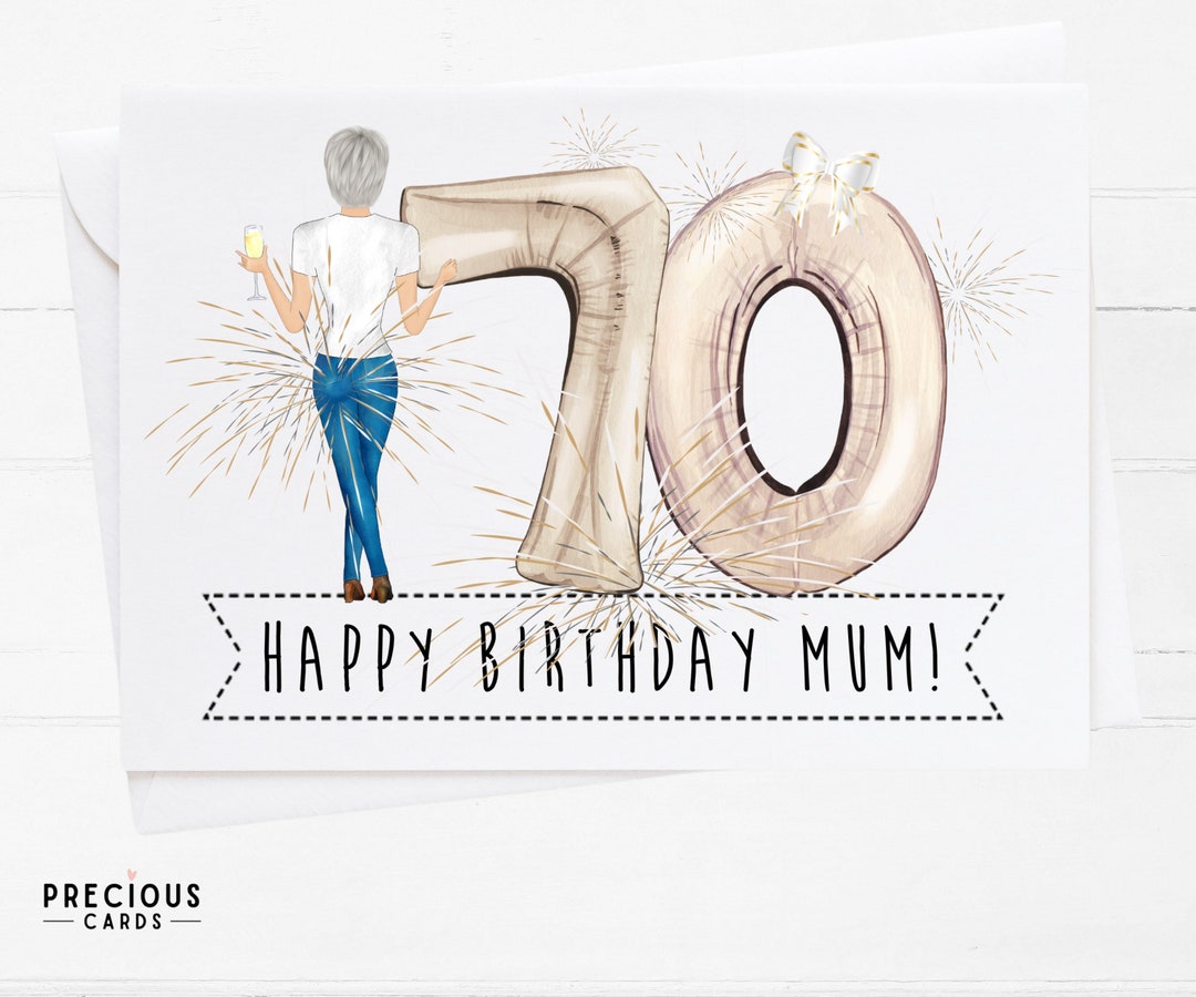 Mum 70th Birthday Card Personalised 70th Birthday Card for - Etsy