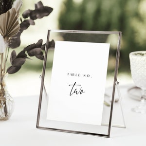 Minimalist Table Number Template, Elegant Wedding Table Number Cards, Printable Table Numbers, 4x6 Table Number, Templett