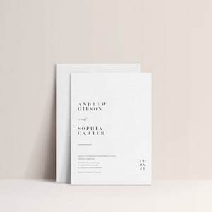 Invitation de mariage élégante minimaliste, ensemble d’invitation de mariage personnalisé moderne - Uluru - IMPRIMÉ