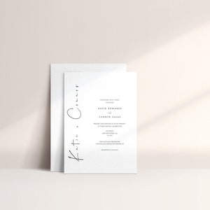 Invitation de mariage simple et élégante, ensemble d’invitation de mariage personnalisé - Byron - IMPRIMÉ