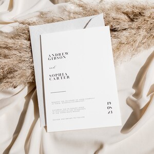 Digital Minimalist Elegant Wedding Invitation, Modern Personalised Wedding Invitation Set – Uluru - Digital